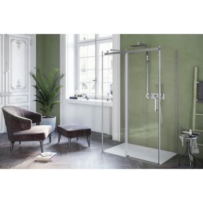 Excellent Rols ścianka prysznicowa z drzwiami 100 cm chrom połysk/szkło przezroczyste KAEX.2626.1000.LP