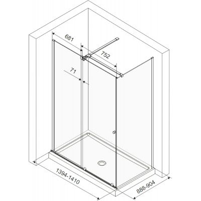 Excellent Ortigo kabina prysznicowa 120x80 cm prostokątna czarny mat/szkło przezroczyste KAEX.5016.K.1200.0800.BL