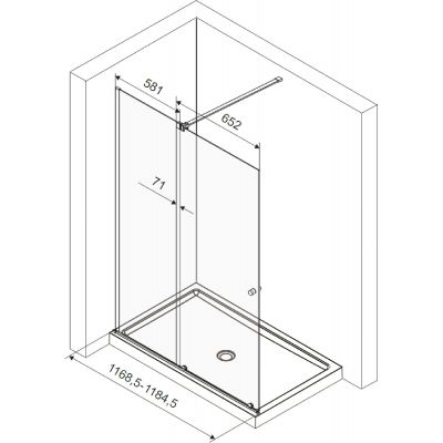 Excellent Ortigo kabina prysznicowa 120x80 cm prostokątna czarny mat/szkło przezroczyste KAEX.5016.K.1200.0800.BL
