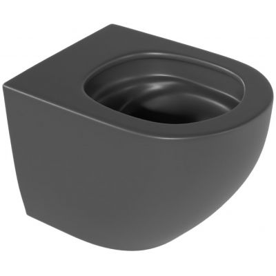 Excellent Luqa miska WC wisząca bez kołnierza spłukiwanie wirowe czarny mat CEAC.6403.480.BLM