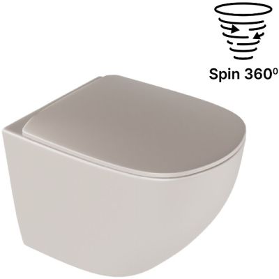 Excellent Luqa miska WC wisząca bez kołnierza spłukiwanie wirowe mat cappucino mat CEAC.6403.480.CAM