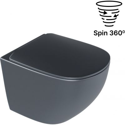 Excellent Luqa miska WC wisząca bez kołnierza spłukiwanie wirowe mat grafit mat CEAC.6403.480.GRM