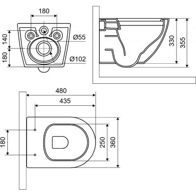 Excellent Luqa miska WC wisząca bez kołnierza spłukiwanie wirowe biały mat CEAC.6403.480.WHM