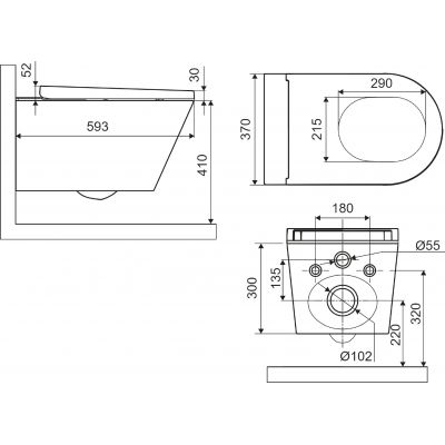 Excellent Dakota toaleta myjąca wisząca bez kołnierza biała CEEX.4024593d21WH