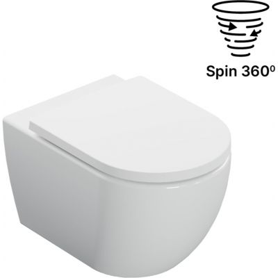 Excellent Stellar miska WC z deską wolnoopadającą wisząca bez kołnierza ze spłukiwaniem wirowym biały połysk CEEX.6623.535.WH