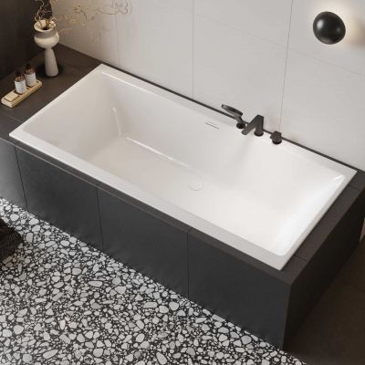 Excellent Pryzmat 2.0 wanna prostokątna Slim 160x75 cm biały połysk WAEX.PRY2.16WHS