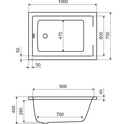 Excellent Marella wanna prostokątna 100x70 cm biała WAEX.MAE.100.070.WH