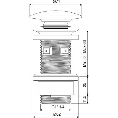 Excellent Design korek do umywalki czarny mat/terracotta mat ARIN.1485.K.01.TEMBL