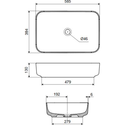 Excellent Cori 2.0 umywalka 58x38 cm prostokątna nablatowa biała CEEX.6901.580.WH