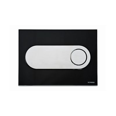 Schwab Circle przycisk spłukujący do WC szkło czarne/metal 256719