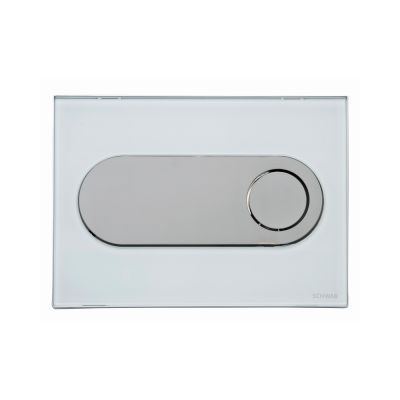 Schwab Circle przycisk spłukujący do WC szkło białe/metal 256720