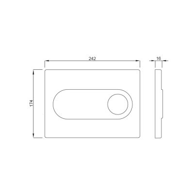 Schwab Circle przycisk spłukujący do WC tworzywo wenge/metal 256721