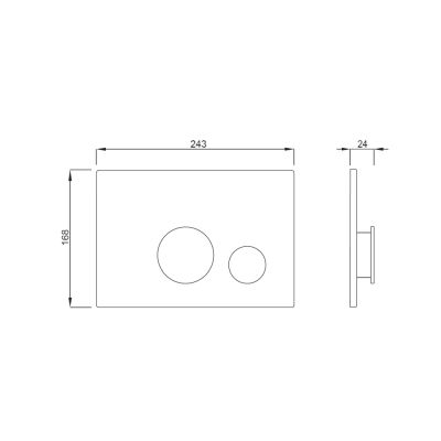 Schwab Futura przycisk spłukujący do WC tworzywo białe/metal 634850