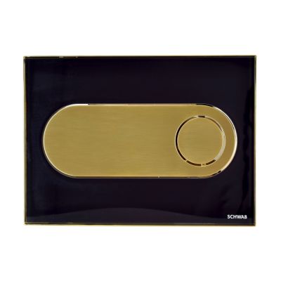 Schwab Circle przycisk spłukujący do WC szkło czarne/metal złoty 675041