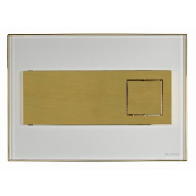 Schwab Caro przycisk spłukujący do WC szkło białe/metal złoty 675042