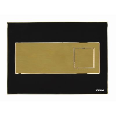 Schwab Caro przycisk spłukujący do WC szkło czarne/metal złoty 675043