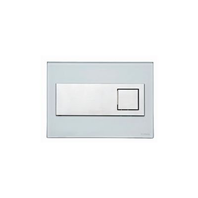 Schwab Caro przycisk spłukujący do WC szkło białe/metal 8940