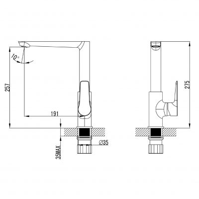 FDesign Avanza bateria kuchenna stojąca biały/chrom FD1-A01-4-31