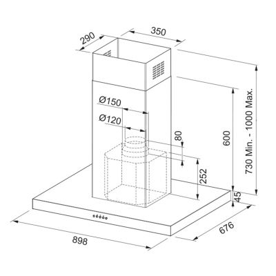 Franke Maris okap kuchenny 90 cm wyspowy stal 325.0518.720