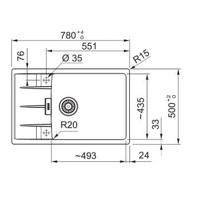 Franke Centro zlewozmywak granitowy 78x50 cm z baterią czarny mat 1140.733.329