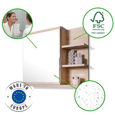 Domtech Basic szafka łazienkowa 60x50 cm lustrzana prawa dąb sonoma EN-2OVW-XYOZ