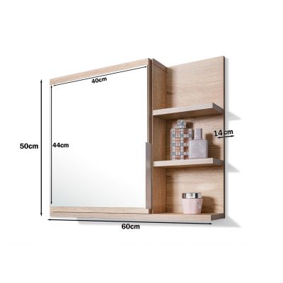 Domtech Basic szafka łazienkowa 60x50 cm lustrzana prawa dąb sonoma EN-2OVW-XYOZ