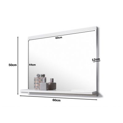 Domtech Basic lustro łazienkowe 60x50 cm z półką biały KX-K4IW-LQOD