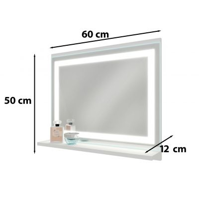 Domtech LED_in lustro łazienkowe 60x50 cm z oświetleniem biały LEDin.50x60.1P.BIA