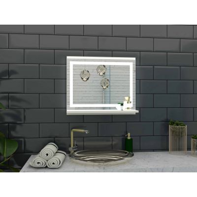 Domtech LED_in lustro łazienkowe 60x50 cm z oświetleniem biały LEDin.50x60.1P.BIA