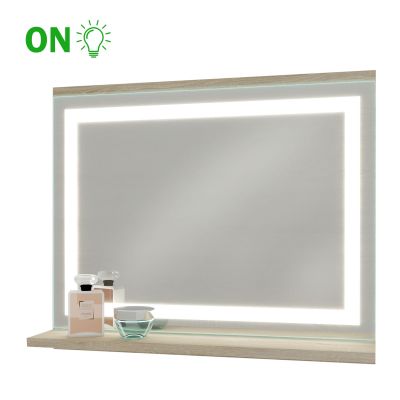 Domtech LED_in lustro łazienkowe 60x50 cm z oświetleniem dąb sonoma LEDin.50x60.1P.DAB
