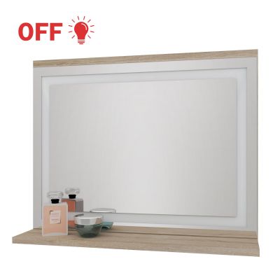 Domtech LED_in lustro łazienkowe 60x50 cm z oświetleniem dąb sonoma LEDin.50x60.1P.DAB