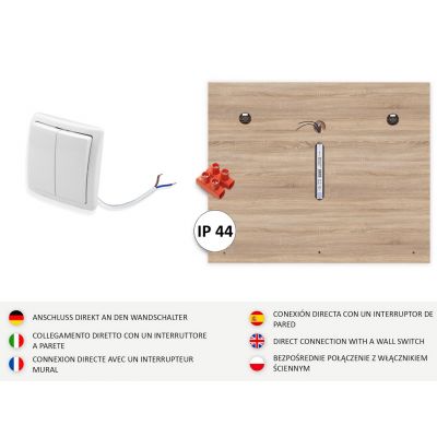 Domtech LED_in lustro łazienkowe 60x50 cm z oświetleniem dąb sonoma LEDin.50x60.1P.DAB