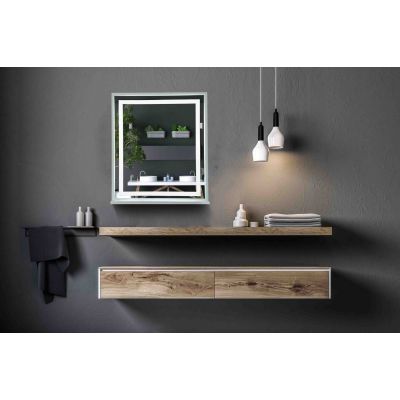 Domtech LED_in lustro łazienkowe 70x60 cm z oświetleniem biały LEDin.60x70.1P.BIA
