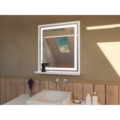 Domtech LED_in lustro łazienkowe 70x60 cm z oświetleniem biały LEDin.60x70.1P.BIA