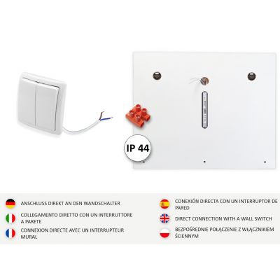 Domtech LED_in lustro łazienkowe 70x60 cm z oświetleniem biały LEDin.60x70.1P.BIA