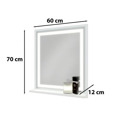 Domtech LED_in lustro łazienkowe 70x60 cm z oświetleniem biały LEDin.60x70.1P.BIA