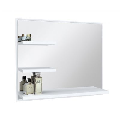 Domtech Lux lustro łazienkowe 60x50 cm z półkami lewe biały LUX.3P.L.50x60.BIA