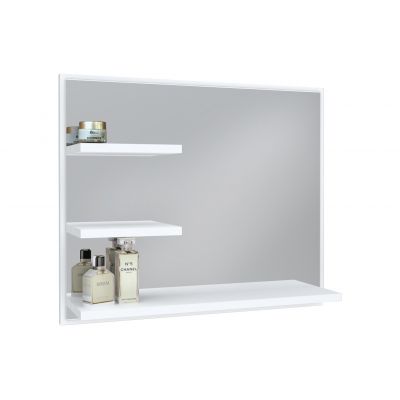 Domtech Lux lustro łazienkowe 60x50 cm z półkami lewe biały LUX.3P.L.50x60.BIA