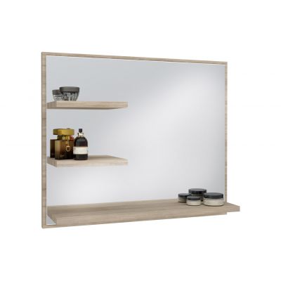 Domtech Lux lustro łazienkowe 60x50 cm z półką prawe dąb sonoma LUX.3P.P.50x60.DAB