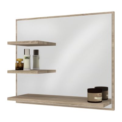 Domtech Lux lustro łazienkowe 60x50 cm z półką prawe dąb sonoma LUX.3P.P.50x60.DAB