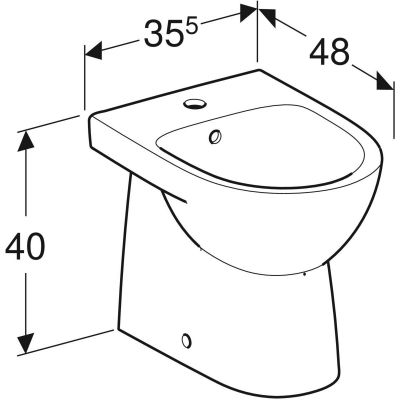 Geberit Selnova Compact bidet stojący biały 115.086.GH.1