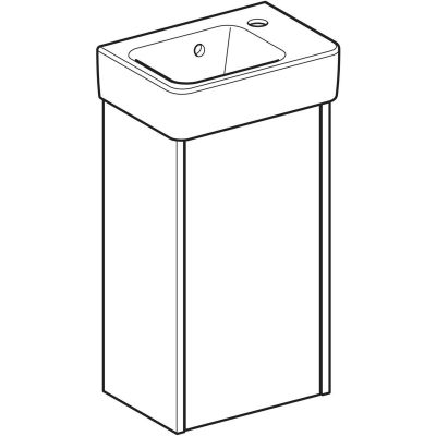 Geberit Selnova Square umywalka z szafką 36 cm biały połysk/piaskowoszary 504.130.DB.1