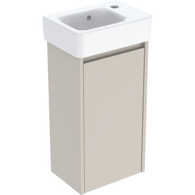 Geberit Selnova Square umywalka z szafką 36 cm biały połysk/piaskowoszary 504.130.DB.1