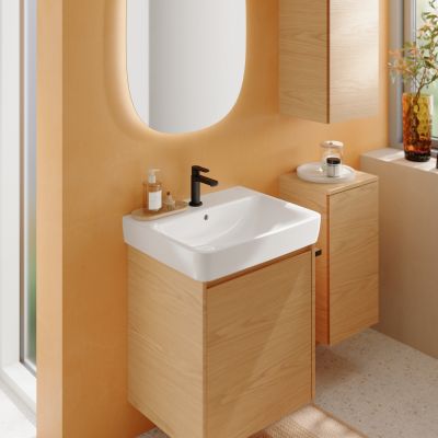Geberit Selnova Square umywalka z szafką 50 cm dąb 504.132.PS.1