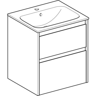 Geberit Selnova Square umywalka z szafką 55 cm białą 504.137.00.1