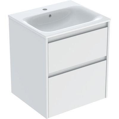 Geberit Selnova Square umywalka z szafką 55 cm białą 504.137.00.1