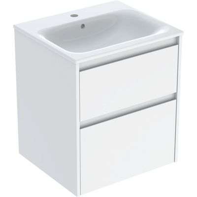 Geberit Selnova Square umywalka z szafką 55 cm białą 504.137.01.1