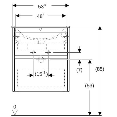 Geberit Selnova Square umywalka z szafką 55 cm piaskowoszary 504.137.DB.1