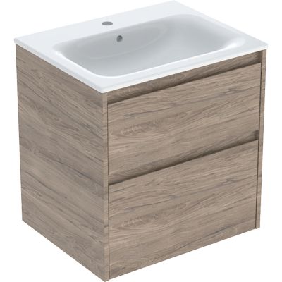 Geberit Selnova Square umywalka z szafką 60 cm orzech 504.138.JR.1