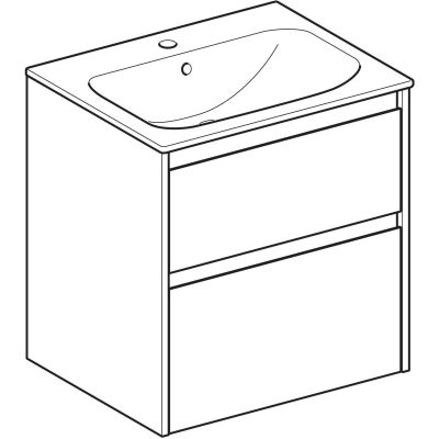 Geberit Selnova Square umywalka z szafką 60 cm orzech 504.138.JR.1